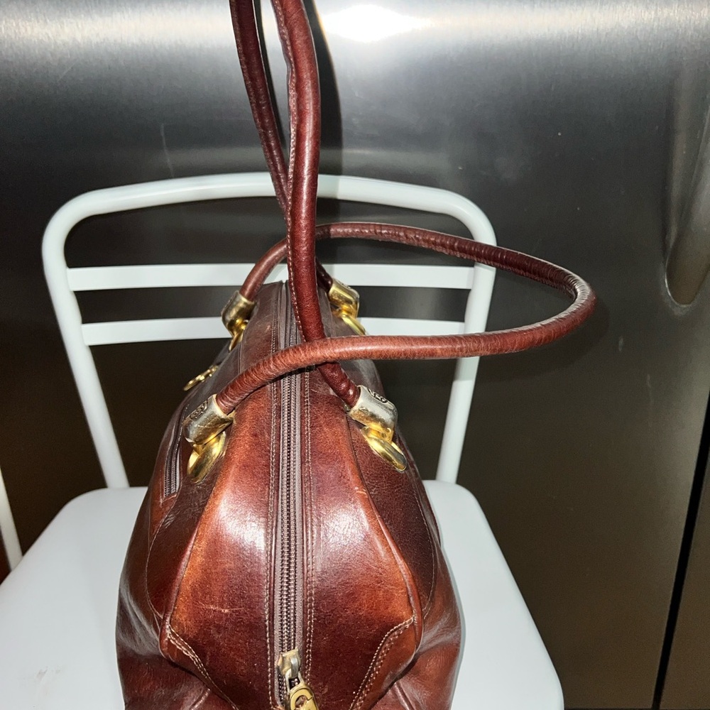 Vtg Marino Orlandi Rich Brown Leather Shoulder Bag, Designed and Made in Italy - Picture 3 of 5